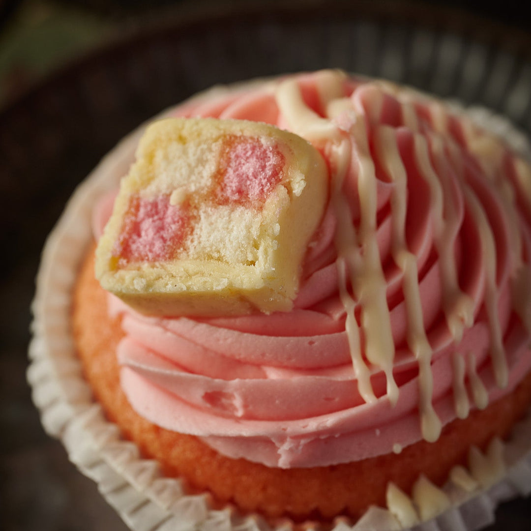 Cafe Range Luxurious Battenberg Cupcake- box of 6