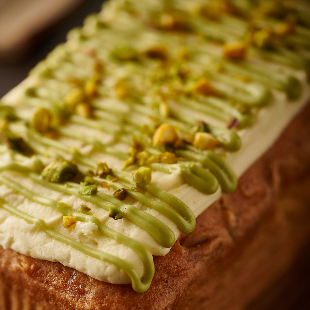 White Chocolate & Pistachio Loaf Cake