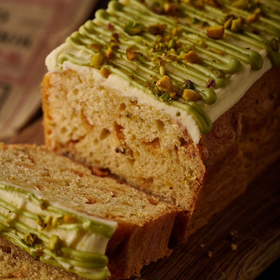 White Chocolate & Pistachio Loaf Cake
