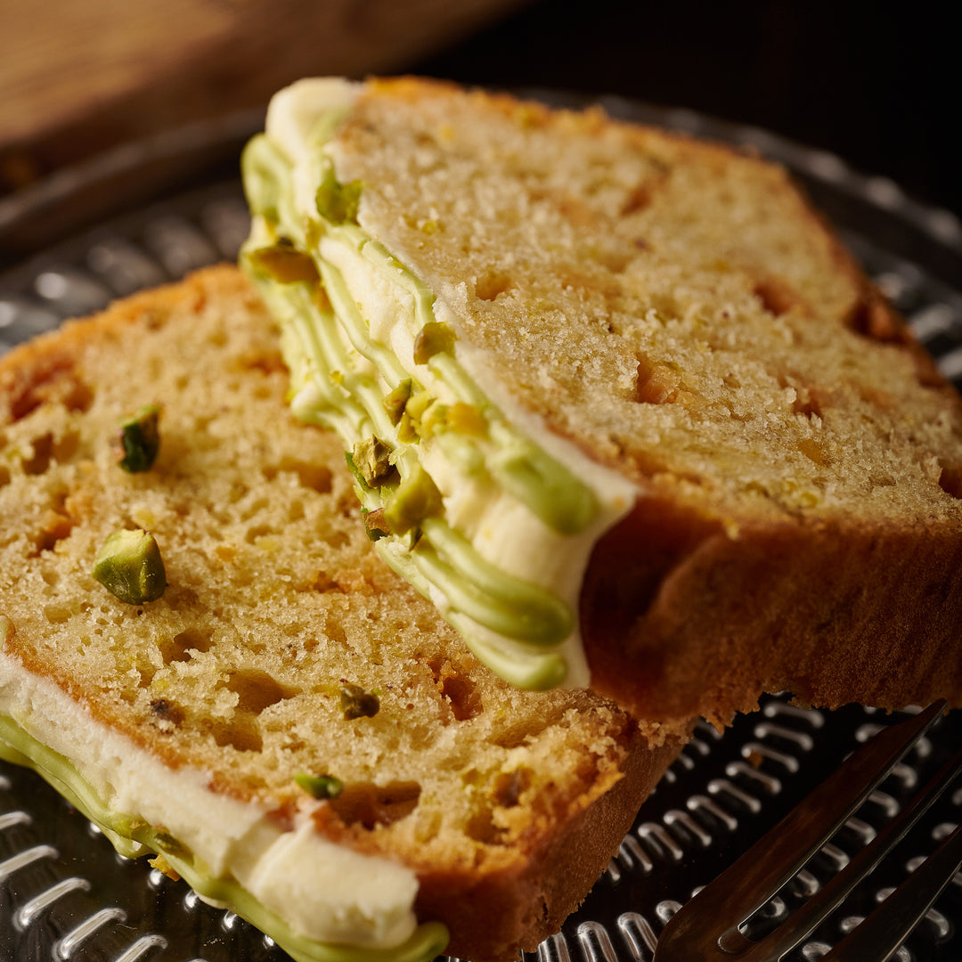 White Chocolate & Pistachio Loaf Cake