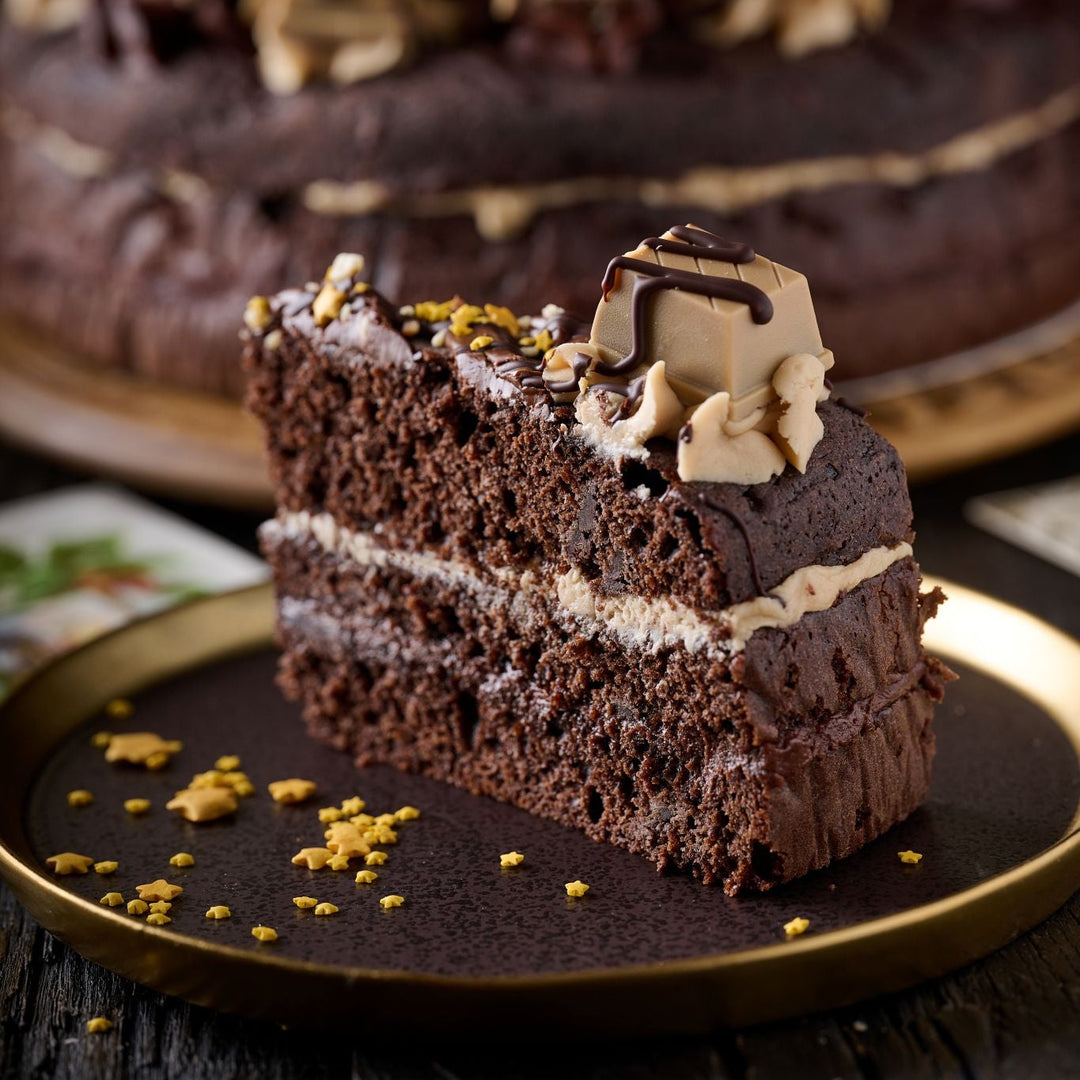 slice of christmas chocolate cake