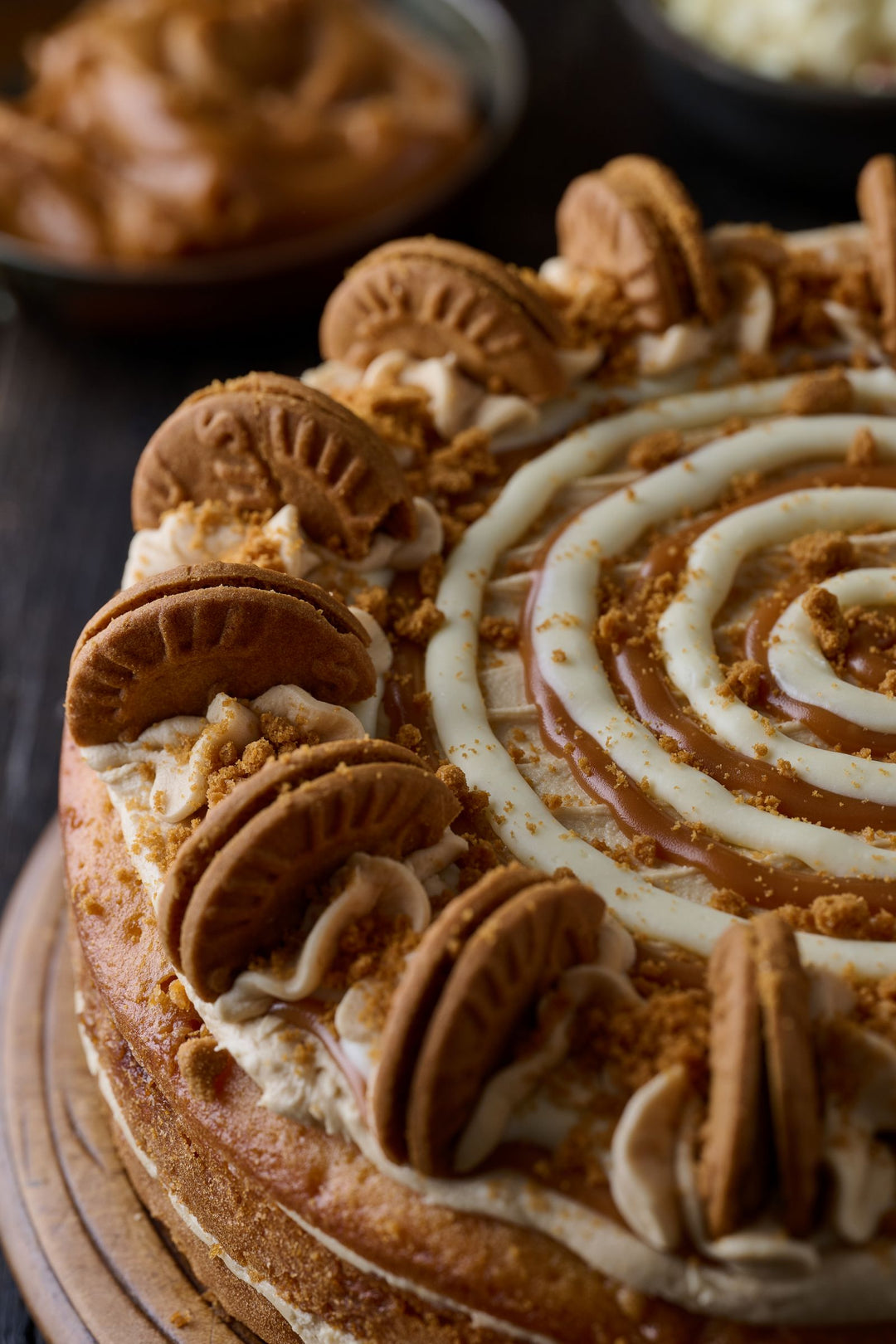 BISCOFF, CARAMEL & WHITE CHOCOLATE CAKE