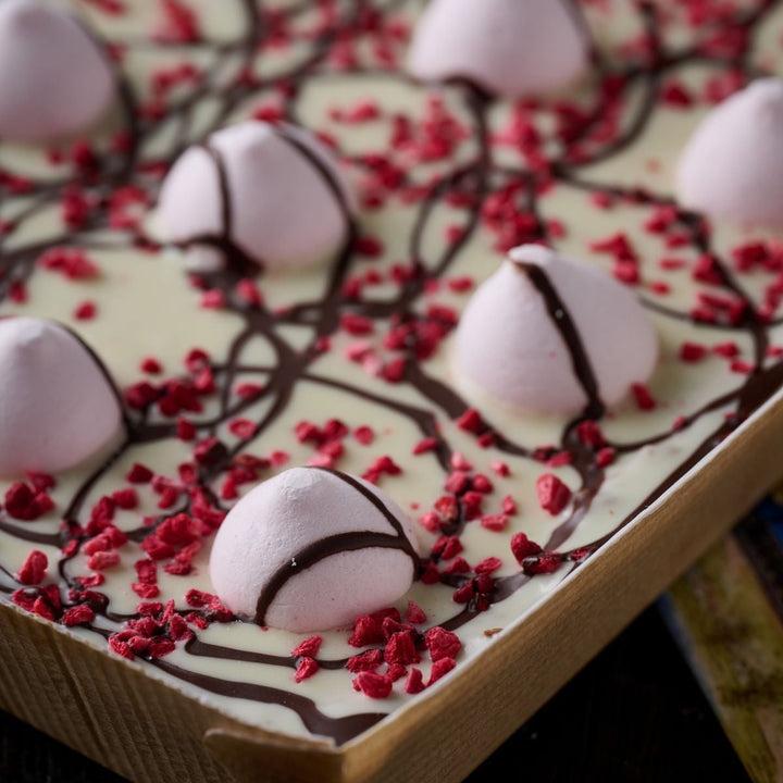 Chocolate and Raspberry Meringue Flapjack