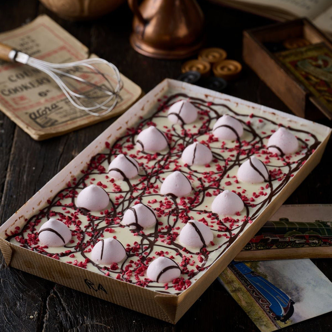 Chocolate and Raspberry Meringue Flapjack