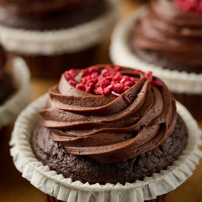 Dark Chocolate and Raspberry Cupcakes - Box of 6