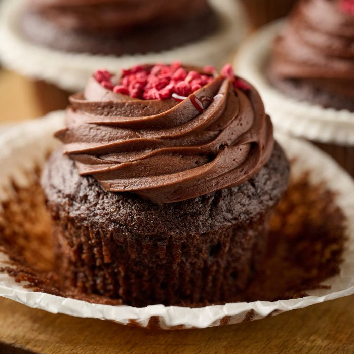 Dark Chocolate and Raspberry Cupcakes - Box of 6