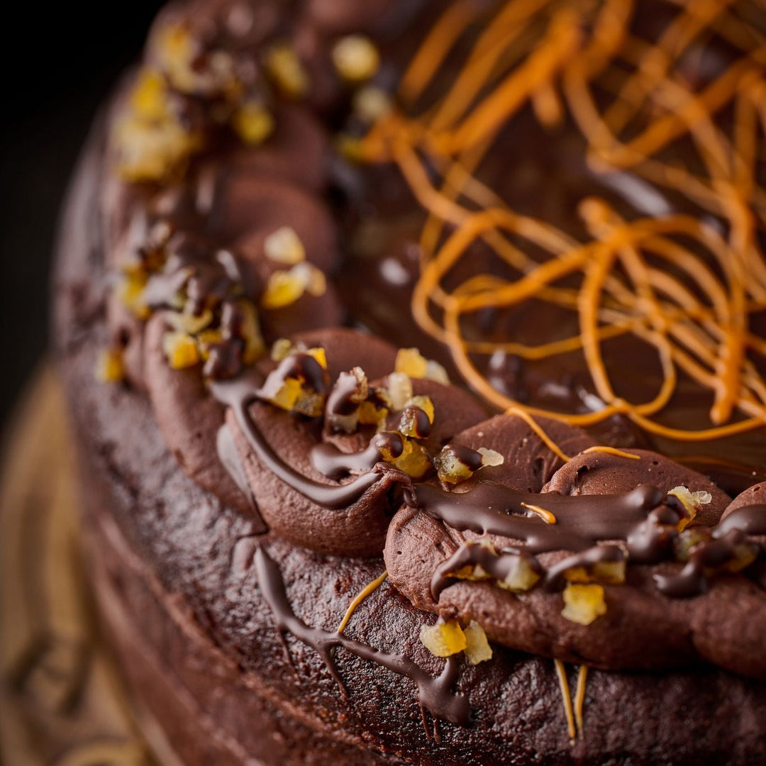 Sticky Jaffa Cake (vegan)