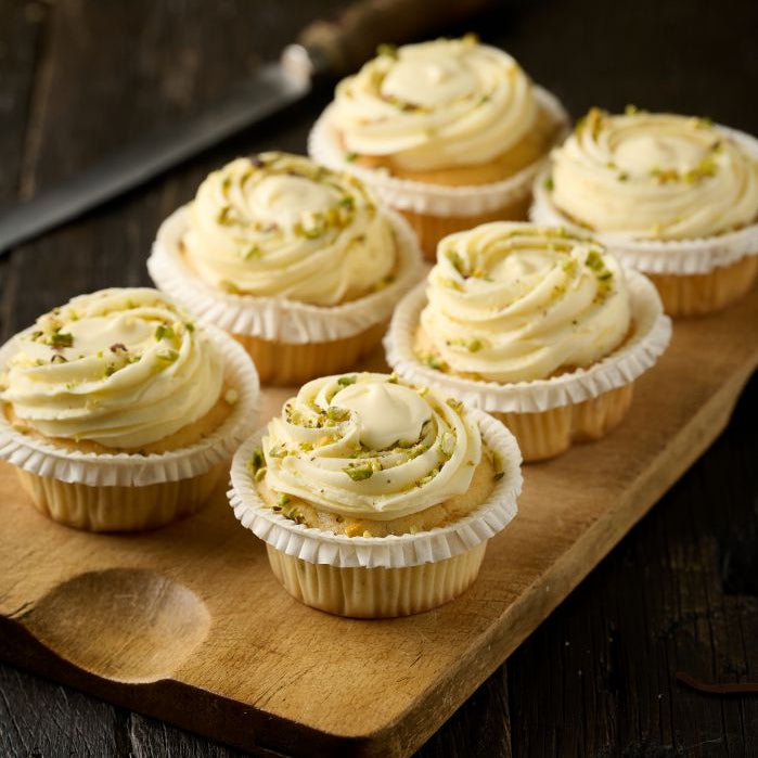 Pistachio and White Chocolate Cupcakes- Box of 6