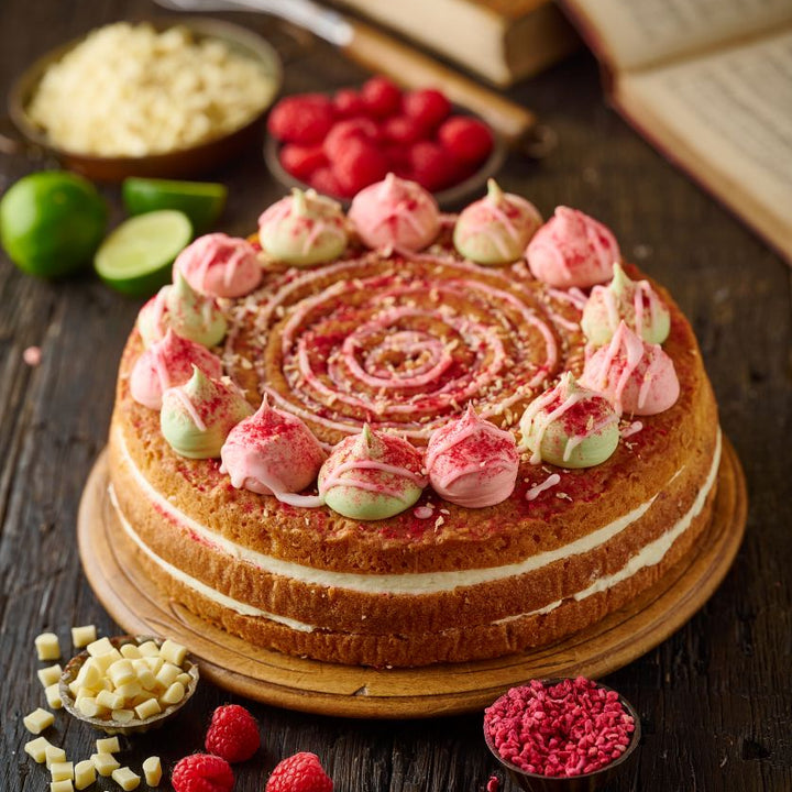 Raspberry, Lime and White Coconut Cake (Plant Based)