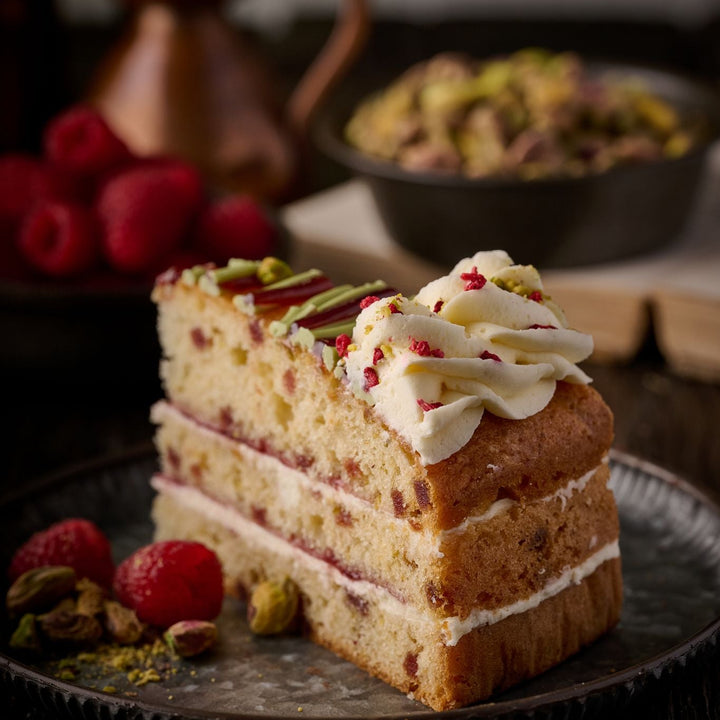 Rose, Raspberry and Pistachio Cake