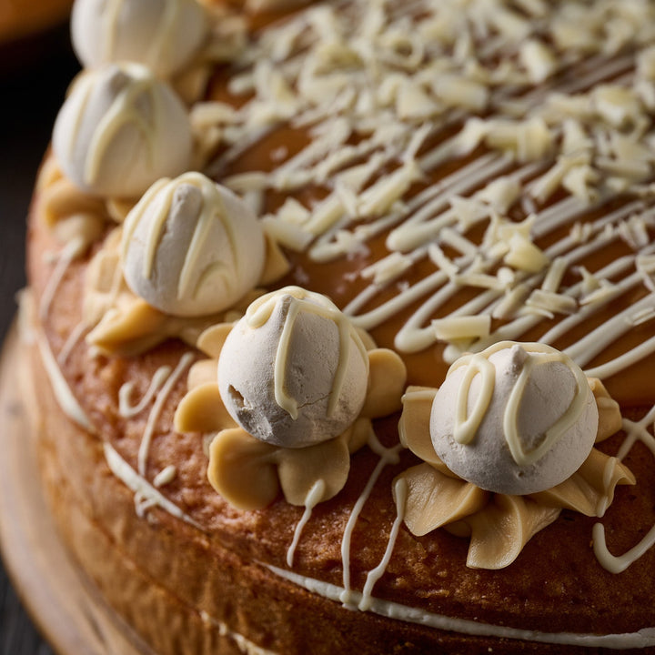 White Chocolate & Caramel Meringue Cake