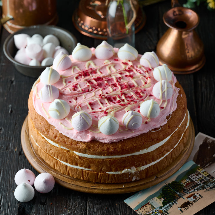 Strawberry & Vanilla Meringue Cake