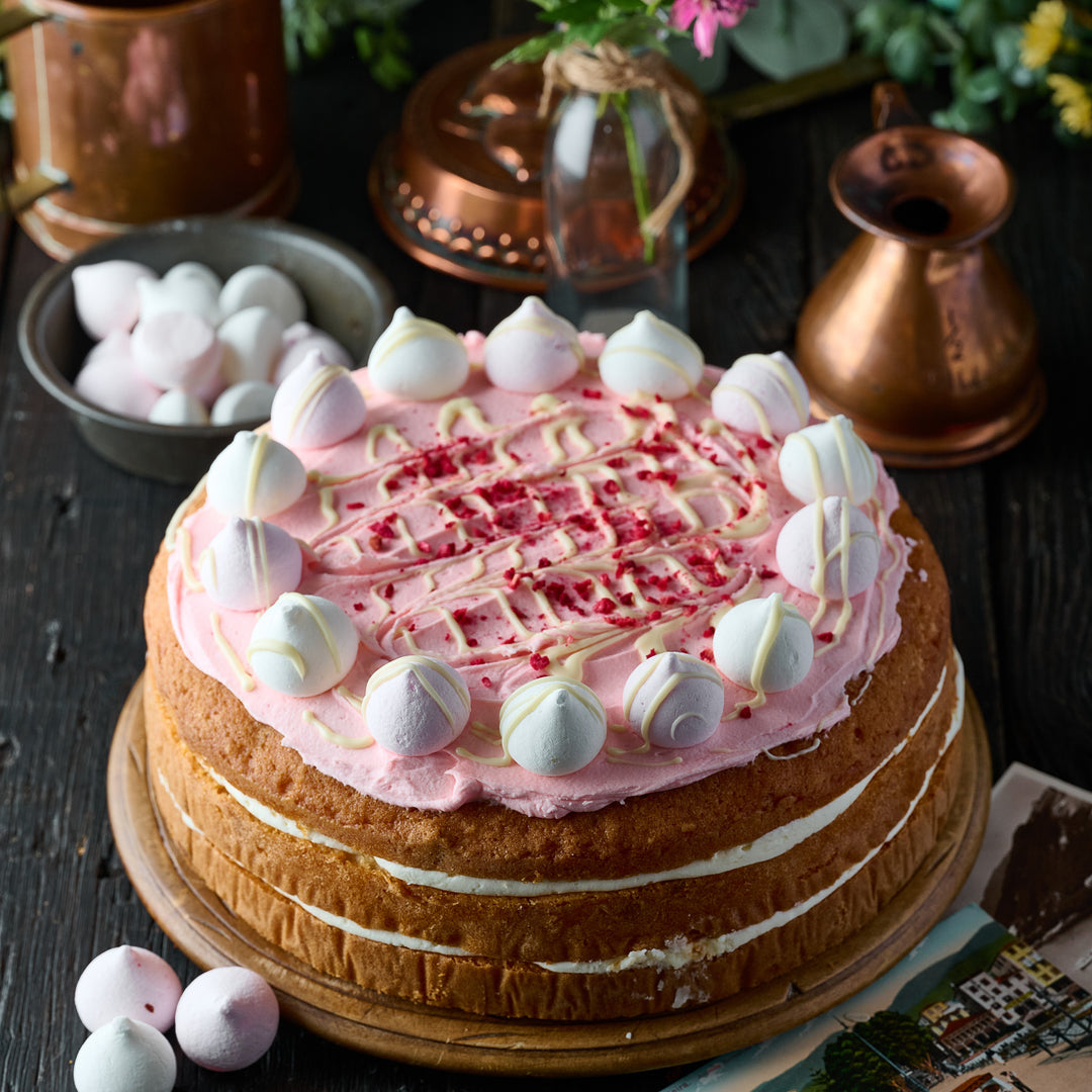 Strawberry & Vanilla Meringue Cake