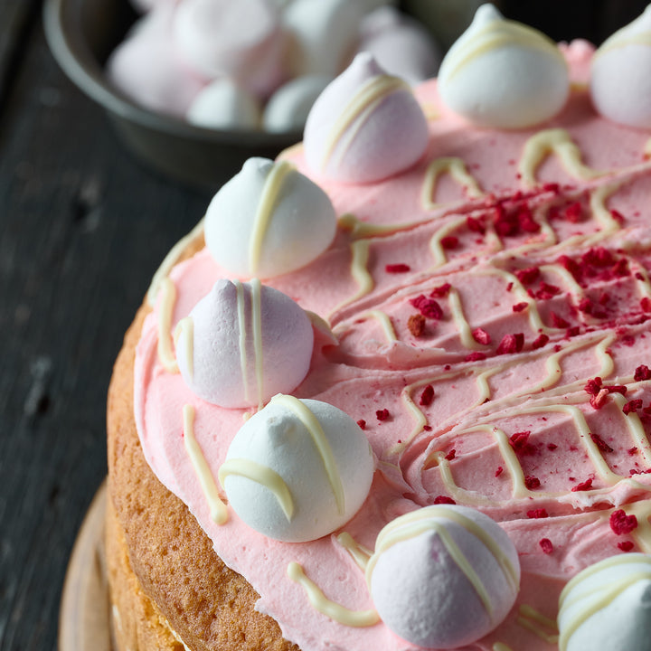 Strawberry & Vanilla Meringue Cake