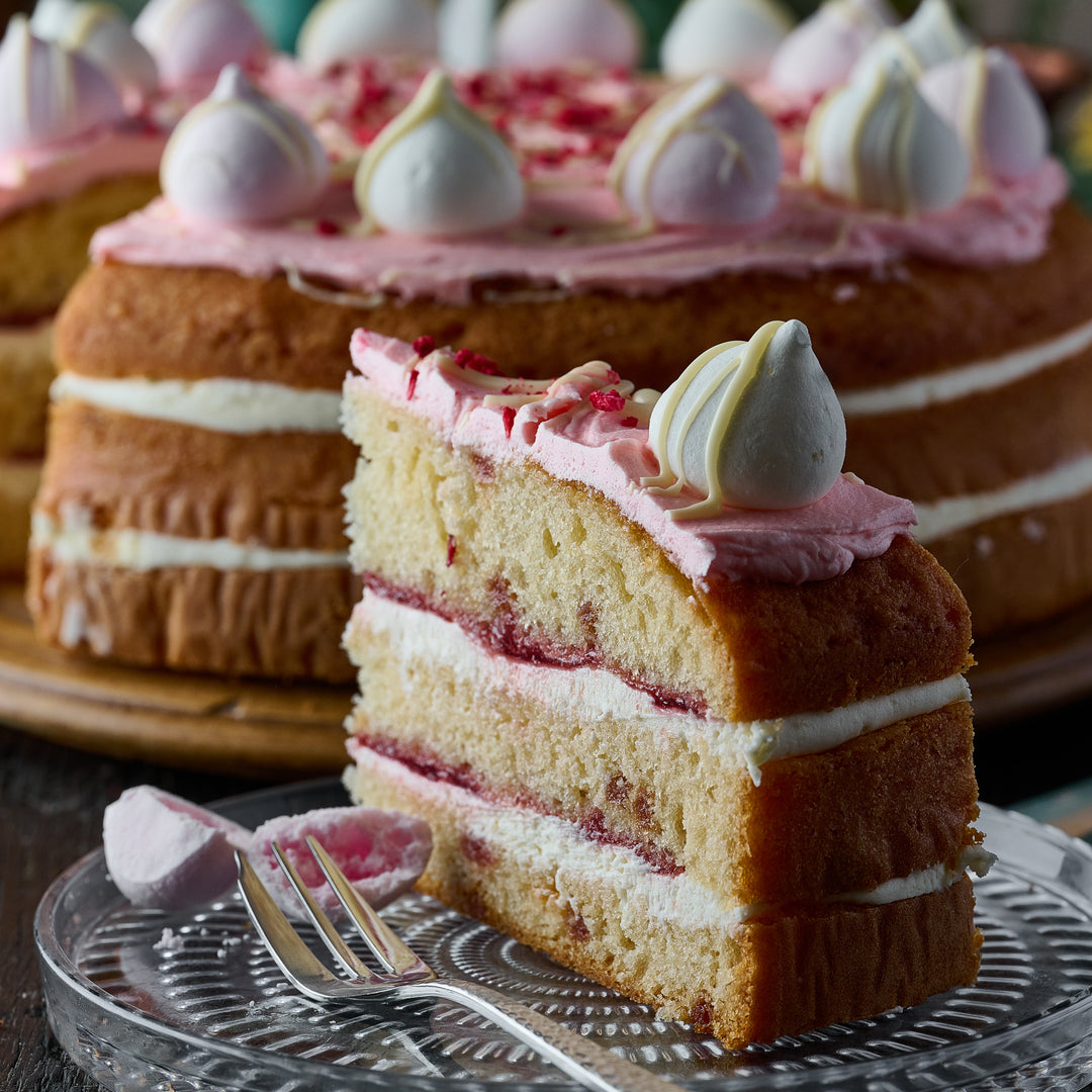 Strawberry & Vanilla Meringue Cake