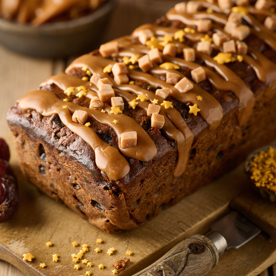 Spiced Rum, Date & Caramel Fruit Cake Loaf