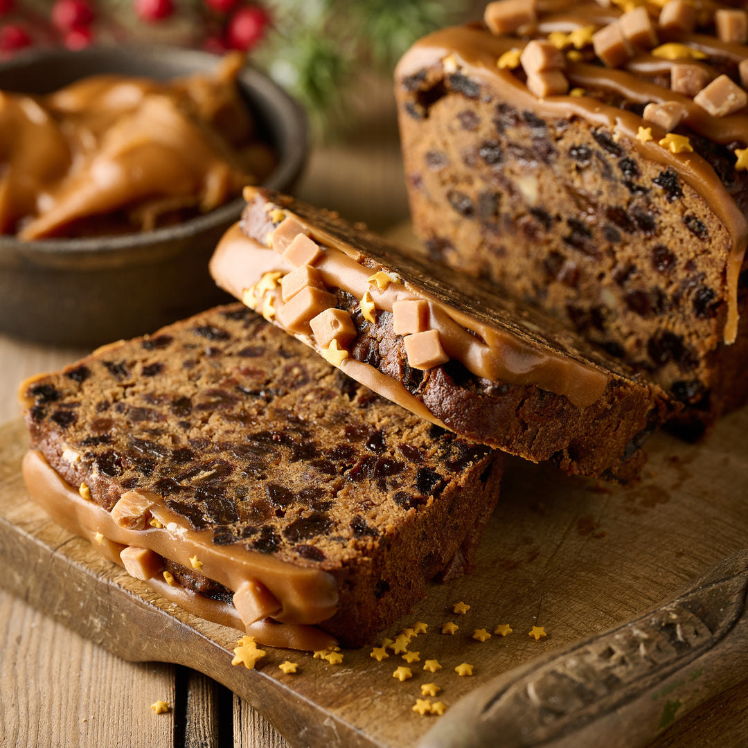 Spiced Rum, Date & Caramel Fruit Cake Loaf
