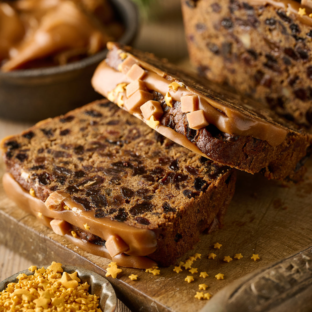 Spiced Rum, Date & Caramel Fruit Cake Loaf