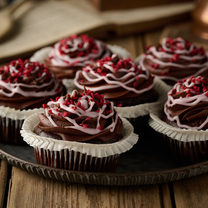 Dark Chocolate & Raspberry Cupcake (vegan)